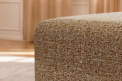 Pouf non convertible et modulable - Tissu tweed Marron