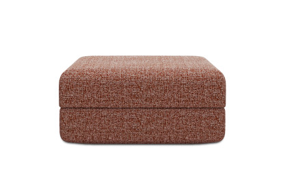 Pouf convertible et modulable, mousse écologique et assise ferme  - Tissu tweed Rouge