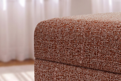 Pouf convertible et modulable, mousse écologique et assise ferme  - Tissu tweed Rouge