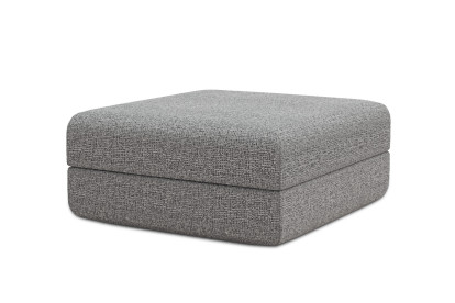 Pouf convertible et modulable, mousse écologique et assise ferme  - Tissu tweed Gris