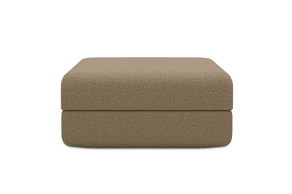 Pouf convertible et modulable, mousse écologique et assise ferme  - Tissu lisse Marron