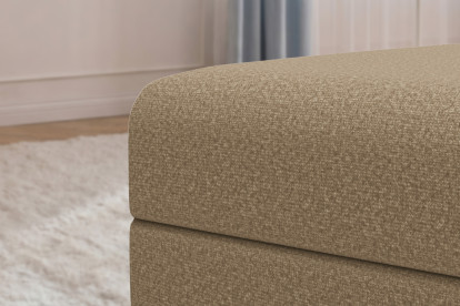 Pouf convertible et modulable, mousse écologique et assise ferme  - Tissu lisse Marron