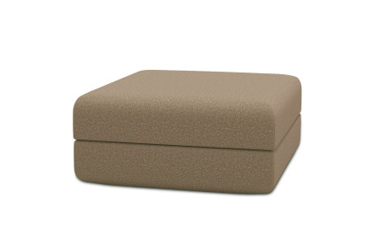 Pouf convertible et modulable, mousse écologique et assise ferme  - Tissu lisse Marron
