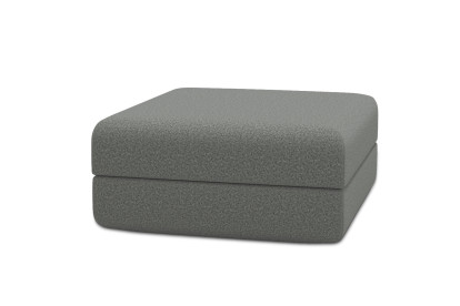 Pouf convertible et modulable, mousse écologique et assise ferme  - Tissu lisse Gris