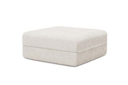 Pouf convertible et modulable, mousse écologique et assise ferme  - Velours côtelé Blanc