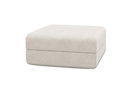 Pouf convertible et modulable, mousse écologique et assise ferme  - Velours côtelé Blanc