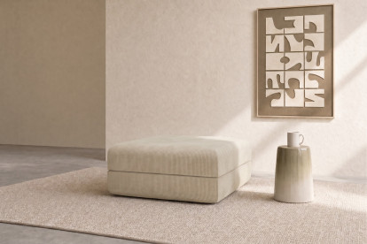Pouf convertible et modulable, mousse écologique et assise ferme  - Velours côtelé Beige