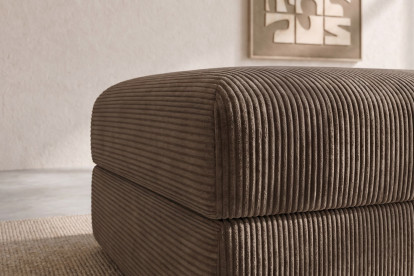 Pouf convertible et modulable, mousse écologique et assise ferme  - Velours côtelé Taupe