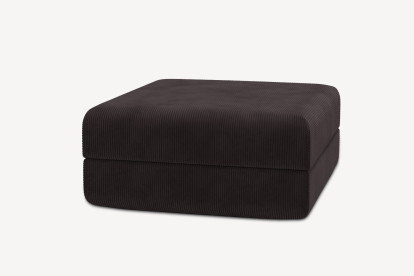 Pouf convertible et modulable, mousse écologique et assise ferme  - Velours côtelé Marron
