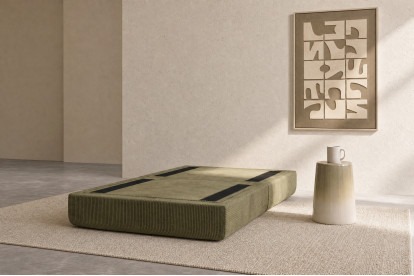 Pouf convertible et modulable, mousse écologique et assise ferme  - Velours côtelé Vert