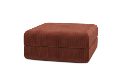 Pouf convertible et modulable, mousse écologique et assise ferme  - Velours côtelé Terracotta