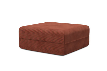 Pouf convertible et modulable, mousse écologique et assise ferme  - Velours côtelé Terracotta