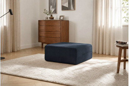 Pouf non convertible et modulable - Velours côtelé Bleu