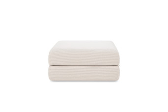 Pouf convertible et modulable, mousse écologique et assise ferme  - Tissu extérieur Beige clair