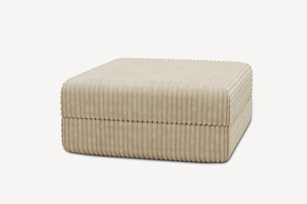 Pouf convertible et modulable, mousse écologique et assise ferme  - Velours côtelé XL Beige