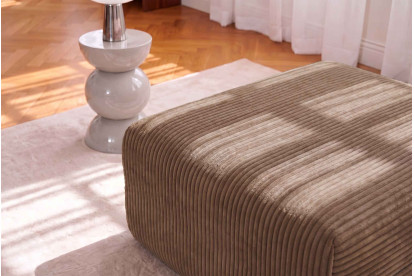 Pouf non convertible et modulable - Velours côtelé XL Marron