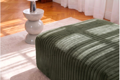 Pouf non convertible et modulable - Velours côtelé XL Vert