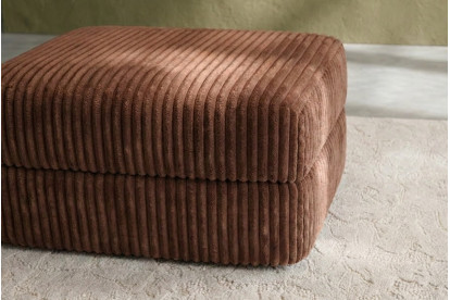 Pouf convertible et modulable, mousse écologique et assise ferme  - Velours côtelé XL Terracotta