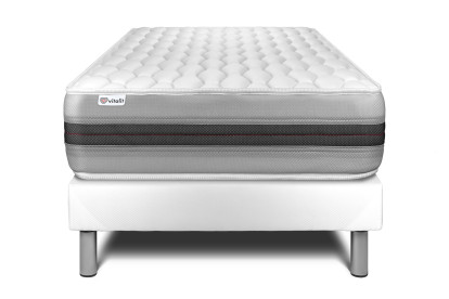 Ensemble Matelas Sommier 120x200 cm - Sommier Blanc (en kit) - Vitalspring Recover