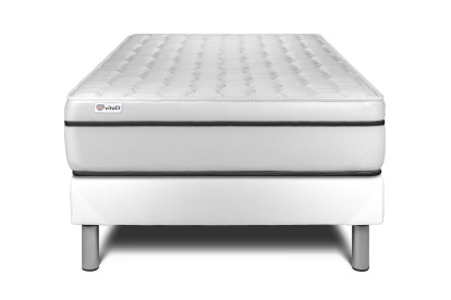 Ensemble Matelas Sommier 120x200 cm - Sommier Blanc (en kit) - Vital Spa