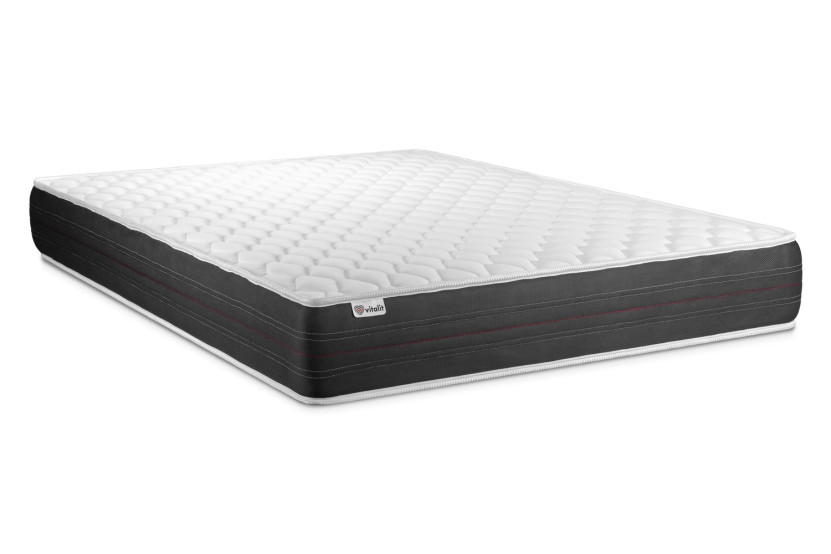 Ensemble Matelas Sommier 135x190 cm - Sommier Blanc (en kit) - Vitalspring