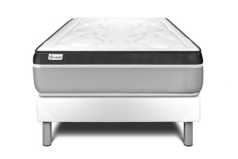 Ensemble Matelas Sommier 120x200 cm - Sommier Blanc (en kit) - Vital Ergo