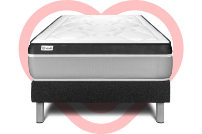 Ensemble Matelas Sommier 120x190 cm - Sommier Noir (en kit) - Vital Ergo