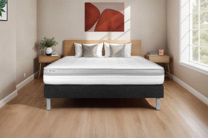 Ensemble Matelas Sommier 150x190 cm - Sommier Noir (en kit) - Vital Relax