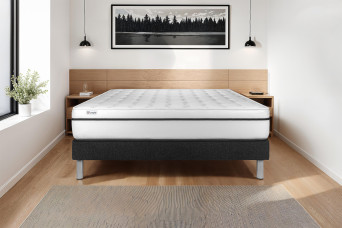 Ensemble Matelas Sommier 135x200 cm - Sommier Noir (en kit) - Vital Spa
