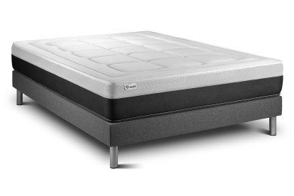 Ensemble Matelas Sommier 150x200 cm - Sommier Gris (en kit) - Vital Form