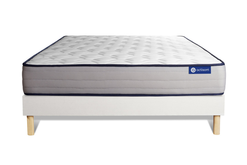 Ensemble Matelas Sommier 140x220 cm - Sommier Blanc (en kit) - Actimemo Form