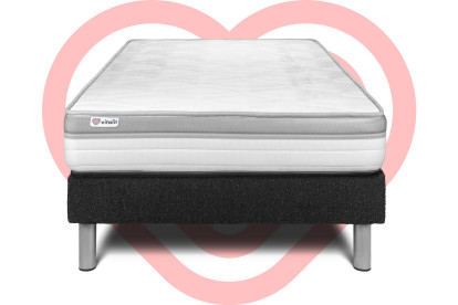 Ensemble Matelas Sommier 120x200 cm - Sommier Noir (en kit) - Vital Relax