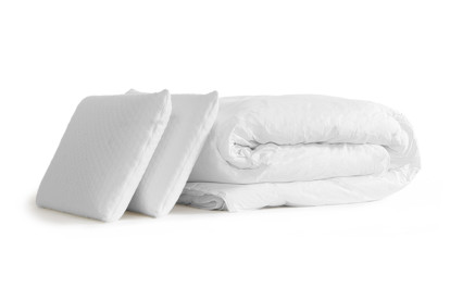 Pack lit complet 200x200 cm - Matelas + 2 Sommiers Blancs + 2 oreillers + Couette - Bodyform