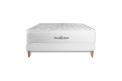 Ensemble Matelas Sommier 120x200 cm - Sommier Blanc (en kit) - Buckingham