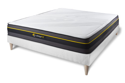 Ensemble Matelas Sommier 180x190 cm - Sommier Blanc (en kit) - Active