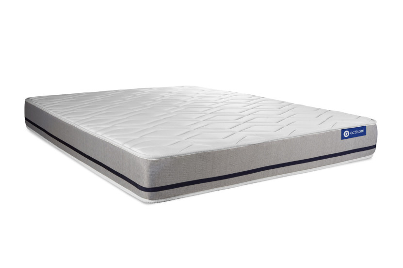 Ensemble Matelas Sommier 140x210 cm - Sommier Blanc (en kit) - Actilatex Soft