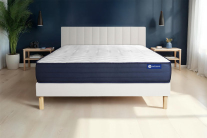 Ensemble Matelas Sommier 180x190 cm - Sommier Blanc (en kit) - Actimemo Life