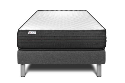 Ensemble Matelas Sommier 120x190 cm - Sommier Gris (en kit) - Vitalpower