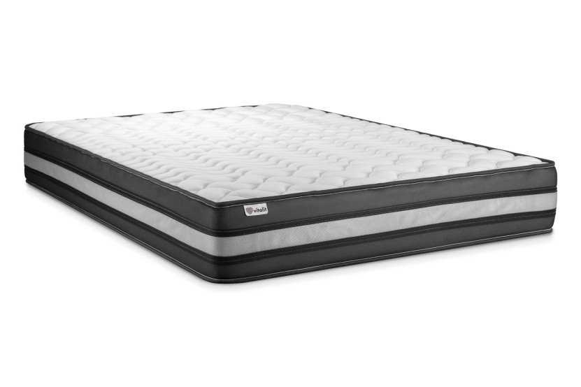 Ensemble Matelas Sommier 180x220 cm - Sommier Blanc (en kit) - Vital Power Zen