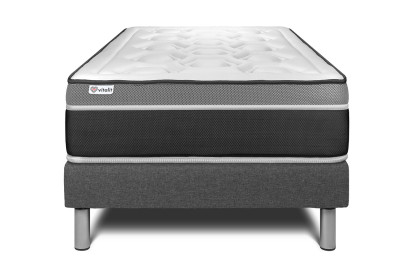 Ensemble Matelas Sommier 120x200 cm - Sommier Gris (en kit) - Vital Care