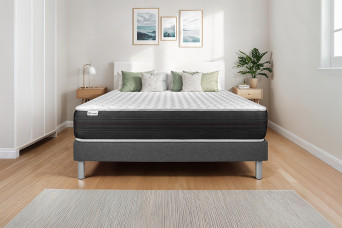 Ensemble Matelas Sommier 135x200 cm - Sommier Gris (en kit) - Vitalspring