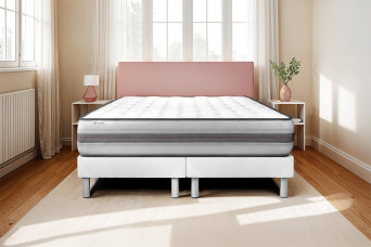 Ensemble Matelas Sommier 200x200 cm - 2 Sommiers Blanc - Vitalpower Recover