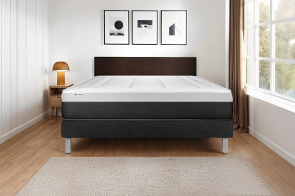 Ensemble Matelas Sommier 180x220 cm - Sommier Noir (en kit) - Vital Form