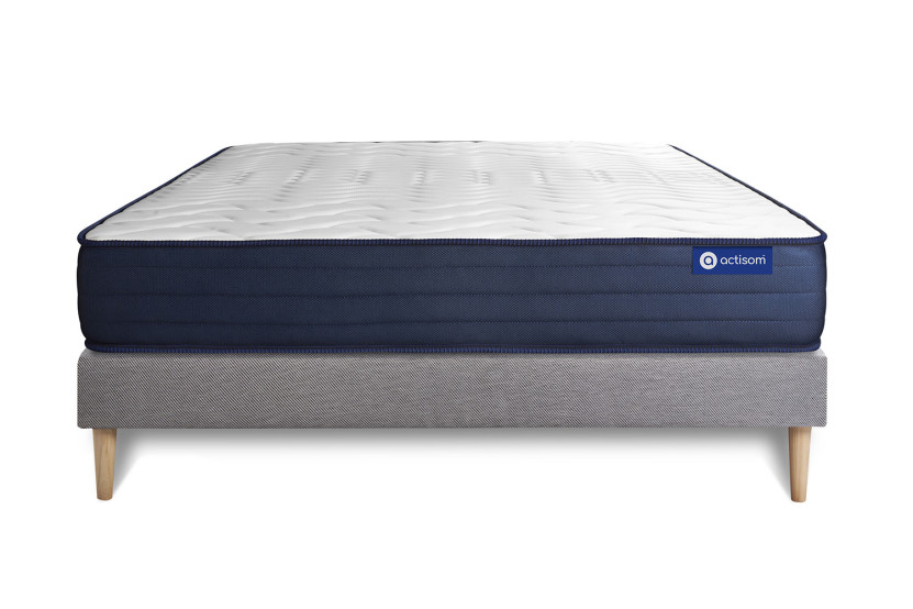 Ensemble Matelas Sommier 180x210 cm - Sommier Gris (en kit) - Actiflex Life