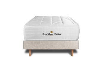 Ensemble Matelas Sommier 90x190 cm - Sommier Beige Clair (déjà monté) - Windsor