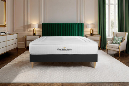 Ensemble Matelas Sommier 160x190 cm - Sommier Noir (en kit) - Lancaster