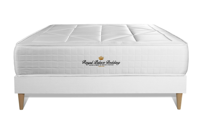 Ensemble Matelas Sommier 150x195 cm - Sommier Blanc (en kit) - Windsor