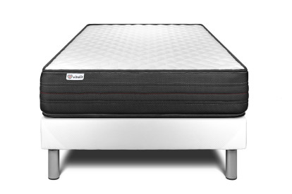 Ensemble Matelas Sommier 120x190 cm - Sommier Blanc (en kit) - Vitalpower