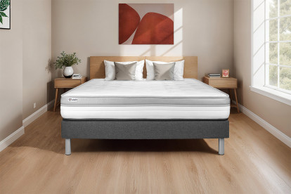 Ensemble Matelas Sommier 160x190 cm - Sommier Gris (en kit) - Vital Relax