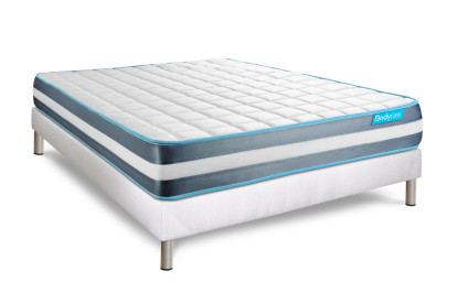 Ensemble Matelas Sommier 200x200 cm - Sommier Blanc (en kit) - Bodyform